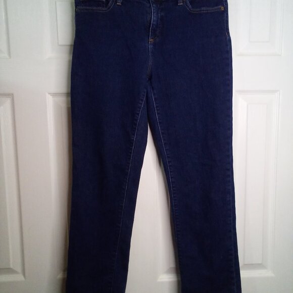 Lands' End Women's Straight Leg Jeans - Dark Blue - Picture 2 of 13